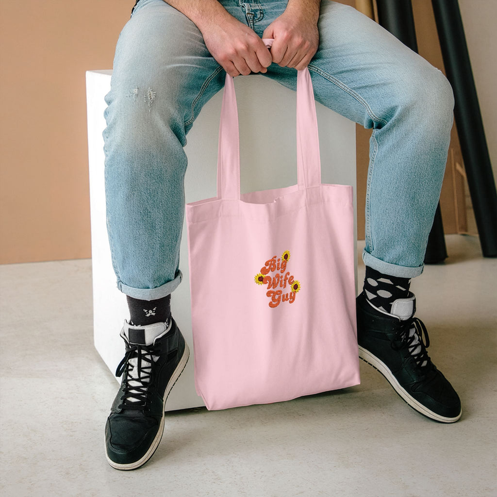 Tote Bag — "Wifey" Sunflower Script Cotton Tote