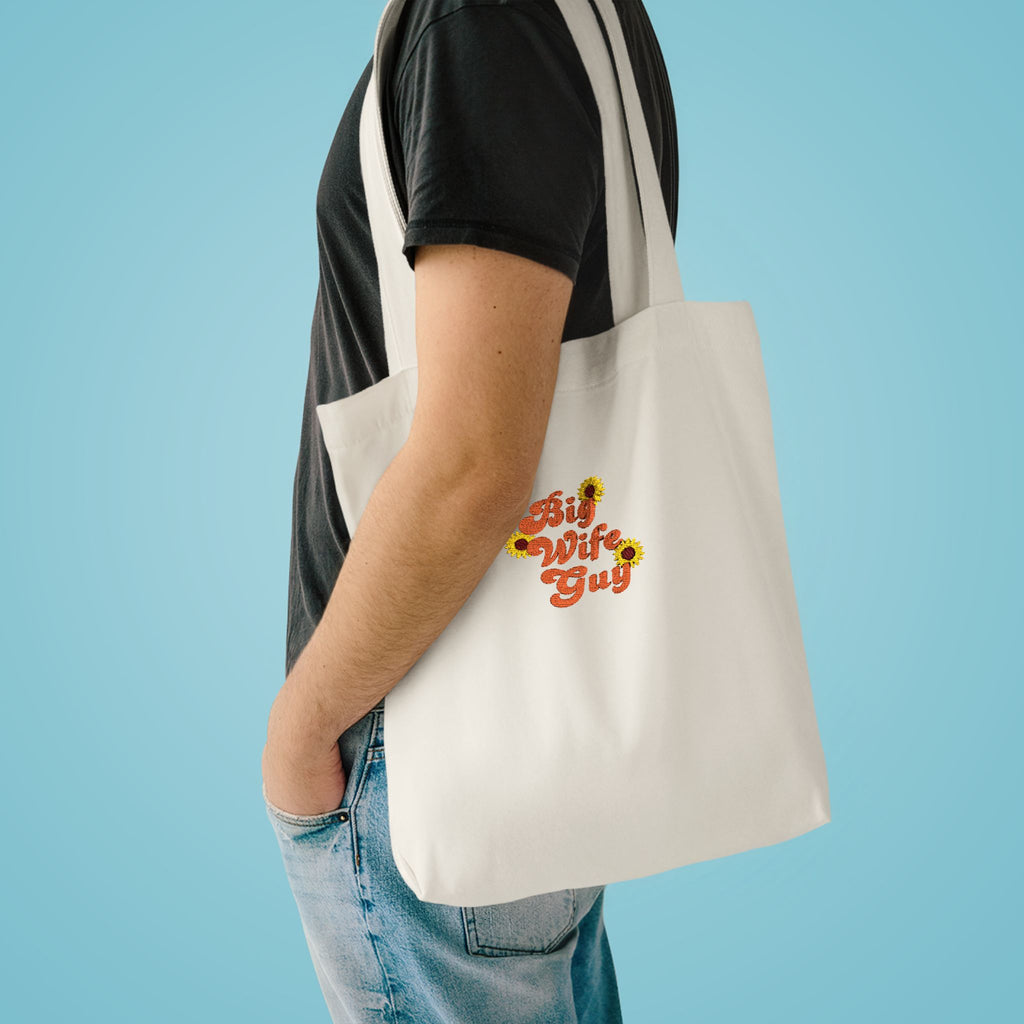 Tote Bag — "Wifey" Sunflower Script Cotton Tote